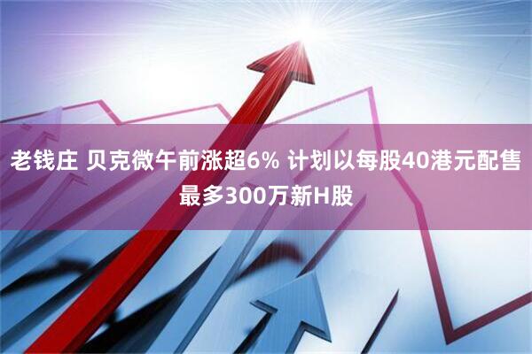 老钱庄 贝克微午前涨超6% 计划以每股40港元配售最多300万新H股