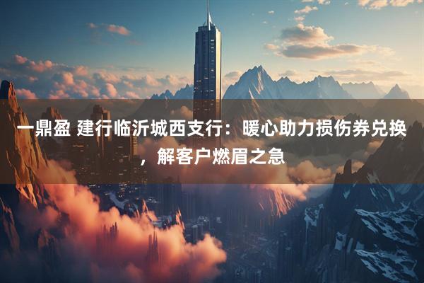 一鼎盈 建行临沂城西支行：暖心助力损伤券兑换，解客户燃眉之急